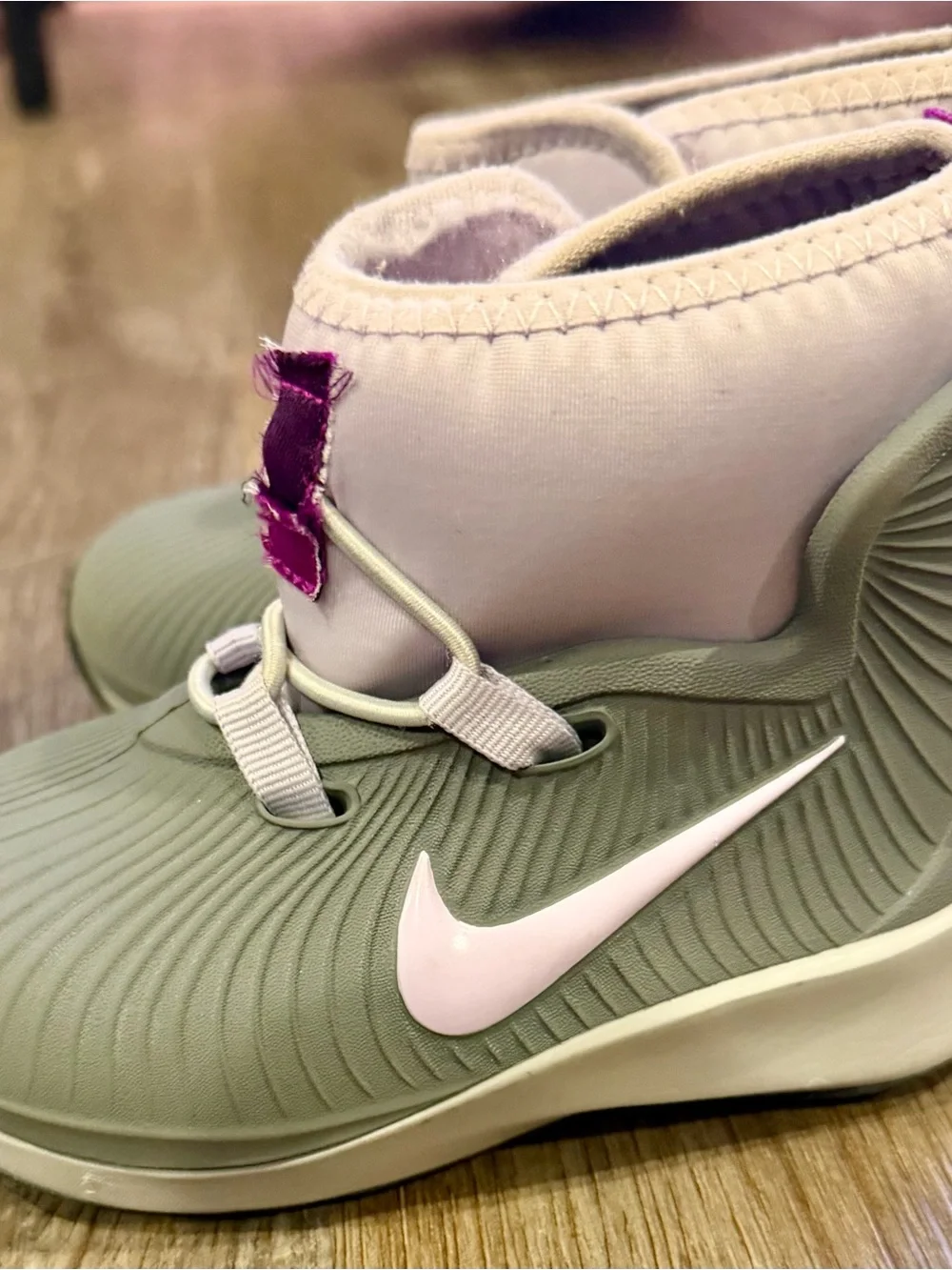 Nike Kids Waterproof Boot - Sage Green & Light Pink